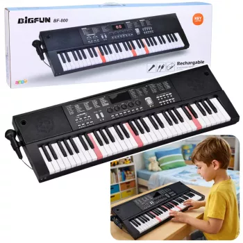 LEAN TOYS Elektroniskās klavieres ar mikrofonu 200 skaņas 61 taustiņš 78cm