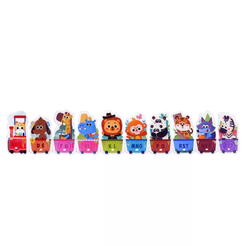 LEAN TOYS Izglītojošā Puzle Maziem Bērniem Alfabēta Vilciens Ar Dzīvniekiem 40 gab.