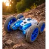 LEAN TOYS Attālināti vadāma triku automašīna RC Gaismas Dūmi Drifts 360° Zila