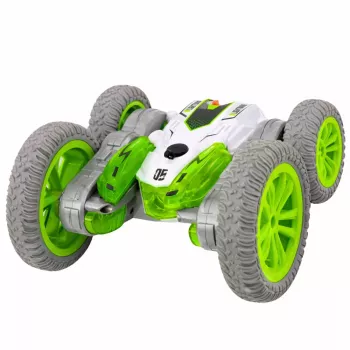 LEAN TOYS Remote Controlled Stunt Car RC Lights Smoke Drift 360° Green