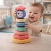 LEAN TOYS Mīksto klucīšu tornis Sensorā piramīda Krāsains 8 gab.