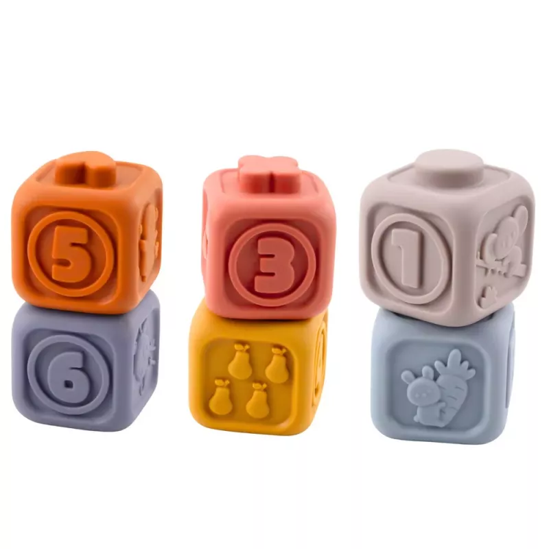 LEAN TOYS Sensoriskie izglītojošie bloki Tornis no mīkstiem gumijas blokiem Koala 13 gab.