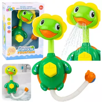 LEAN TOYS Vannas rotaļlieta Bruņurupucis ar Zivs strūklaku Dušas piesūcekņiem