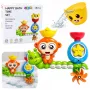 LEAN TOYS Ūdens vannas rotaļlieta Pērtiķis Kāpurs Krūzītes ar piesūcekņiem