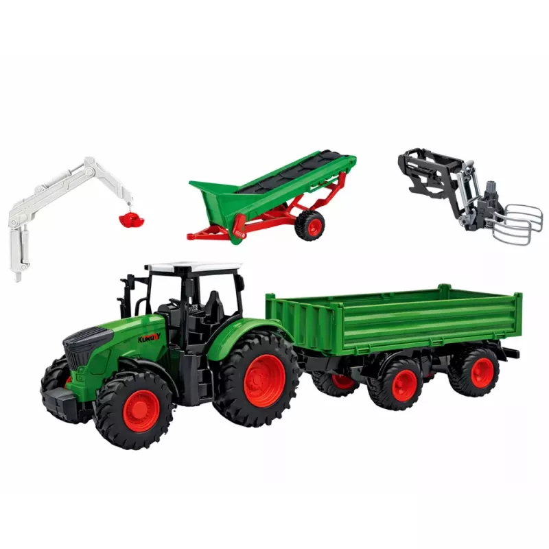 LEAN TOYS Lauksaimniecības komplekts Traktors ar piekabi, dzīvnieki, zemnieki, ferma 45 gab.