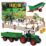 LEAN TOYS Lauksaimniecības komplekts Traktors ar piekabi, dzīvnieki, zemnieki, ferma 45 gab.