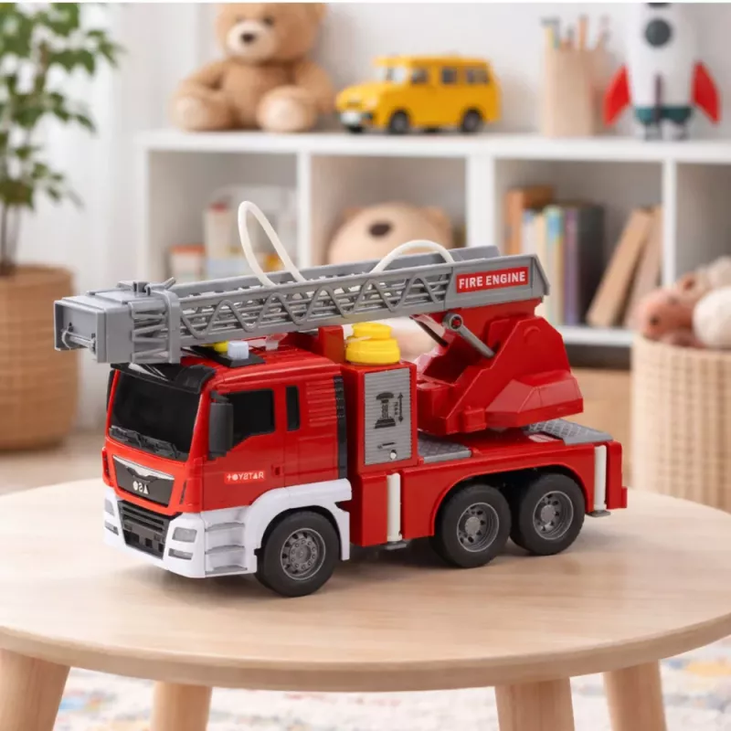 LEAN TOYS Ugunsdzēsēju mašīna ar izlici