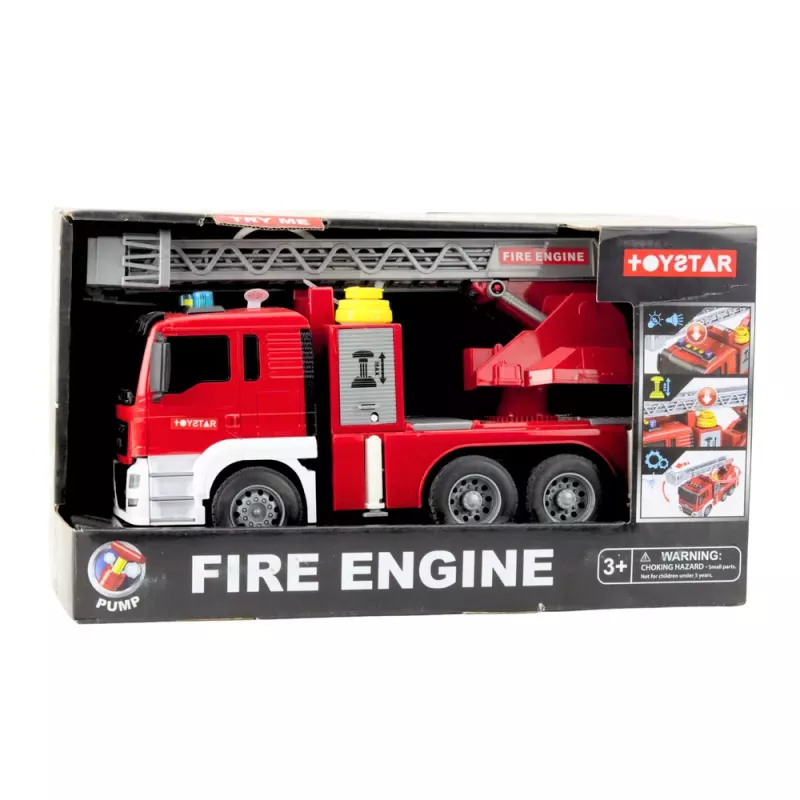 LEAN TOYS Ugunsdzēsēju mašīna ar izlici