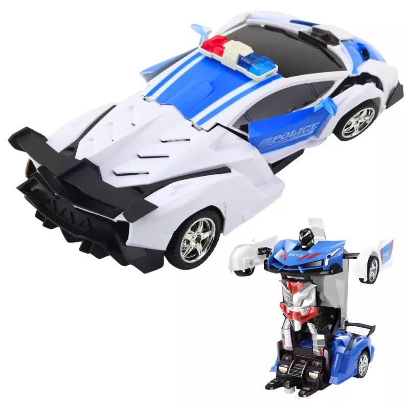 LEAN TOYS Auto Robot 2in1 Policijas tālvadības auto RC 1:18
