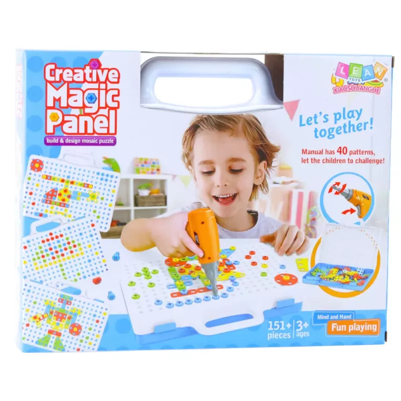 LEAN TOYS Izglītojošs puzles komplekts ar skrūvgriezi bērniem, 151 gab.