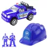 LEAN TOYS Lielais policijas auto figūru ķiveres komplekts bērniem zils