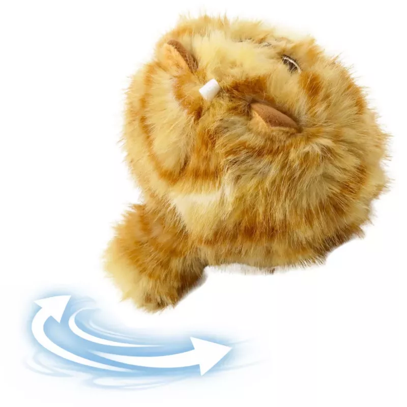 LEAN TOYS Plush Kitten with Wiggle Tail Squeaking Sounds Keychain 9 cm