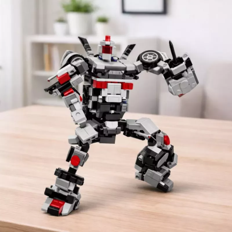 LEAN TOYS Konstrukcijas klucīši Sacīkšu auto Robots 2in1 Balts 320 gab.