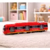 LEAN TOYS Metro Train City Express ar atveramām durvīm, gaismām un skaņām, sarkans