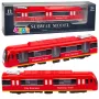 LEAN TOYS Metro Train City Express ar atveramām durvīm, gaismām un skaņām, sarkans