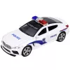 LEAN TOYS Policijas auto ar atveramām durvīm, motorizēts, gaismas un skaņas, balts