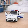 LEAN TOYS Policijas auto ar atveramām durvīm, motorizēts, gaismas un skaņas, balts