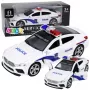 LEAN TOYS Policijas auto ar atveramām durvīm, motorizēts, gaismas un skaņas, balts