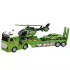 LEAN TOYS Militārais komplekts Militārā kravas automašīna, evakuators, automašīna, helikopters ar gaismu un skaņu