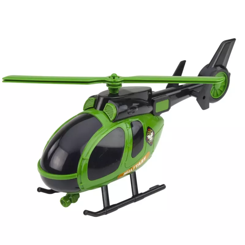 LEAN TOYS Militārais komplekts Militārā kravas automašīna, evakuators, automašīna, helikopters ar gaismu un skaņu