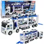 LEAN TOYS Policijas kravas auto evakuators ar policijas automašīnām, gaismām un skaņām