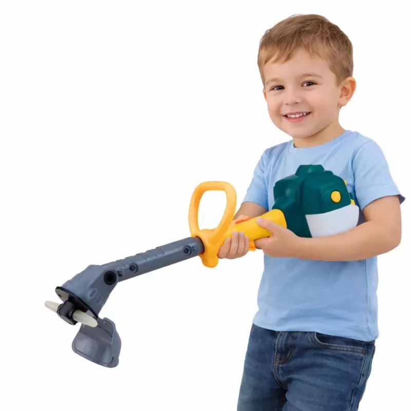 LEAN TOYS Bērnu dārza zāles pļāvējs ar skaņām, gaismām un gumijas asmeni