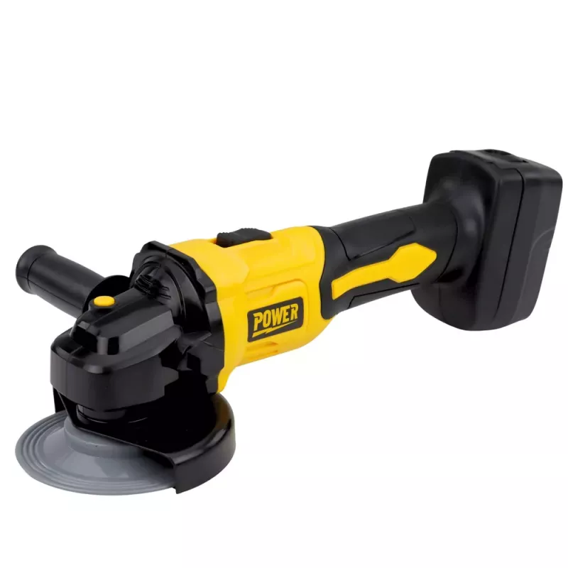LEAN TOYS Rotaļlietu leņķa slīpmašīna bērniem ar skaņu, dzeltena