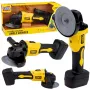 LEAN TOYS Rotaļlietu leņķa slīpmašīna bērniem ar skaņu, dzeltena