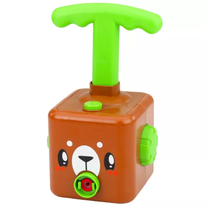 LEAN TOYS Rotaļlietu komplekts ar balonu palaidēju, automašīnām un rotaļu lācīti bērniem