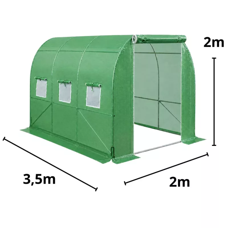 LEAN Siltumnīca Dārzeņiem, Zaļie UV Logi, 3,5x2x2M, 7M²