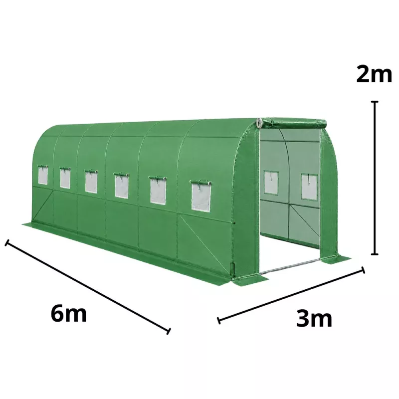 LEAN Foil Tunnel Garden Vegetable Greenhouse PRO Frame 25MM 6x3x2M 18M²