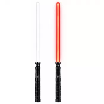 LEAN TOYS LED lāzera gaismas zobens ar skaņām, metāla rokturis, 75 cm