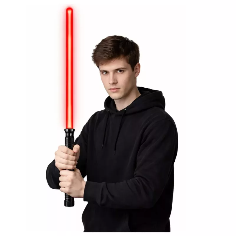 LEAN TOYS LED lāzera gaismas zobens ar skaņām, metāla rokturis, 75 cm