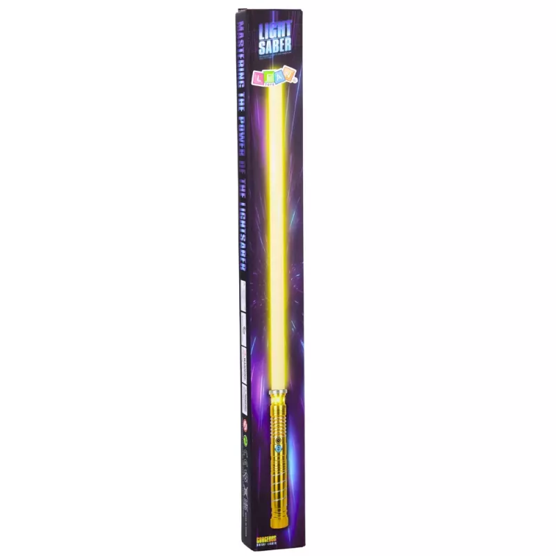 LEAN TOYS LED lāzera gaismas zobens ar skaņām, metāla rokturis, 75 cm