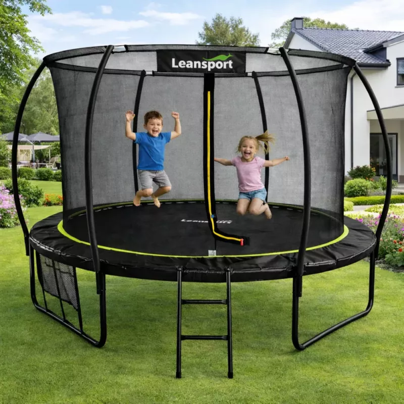 LEAN SPORT LEAN Garden Trampoline with Inner Net Black and Green 183CM 6FT