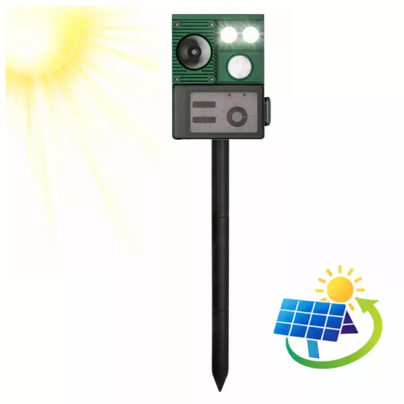 LEAN Solar Animal Repeller with Motion Sensor, Ultrasound, LED Diodes