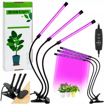 LEAN LED lampa augu audzēšanai un apgaismošanai, trīs moduļi, klipsis