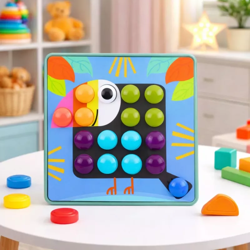 LEAN TOYS Creative Geometric Puzzle Mosaic Educational Puzzle Mushrooms 53 pcs.