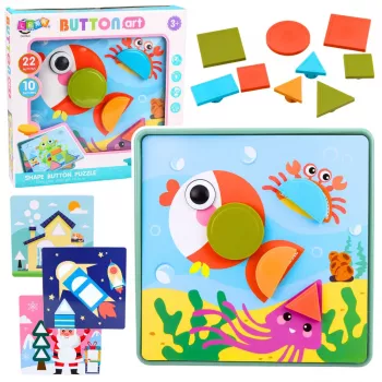 LEAN TOYS Radošā ģeometriskā puzle Mozaīkas izglītojošā puzle 35 gab.