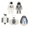 LEAN TOYS Kosmosa stacija Raķete Space Shuttle Satelīti Kosmonauti Gaismas