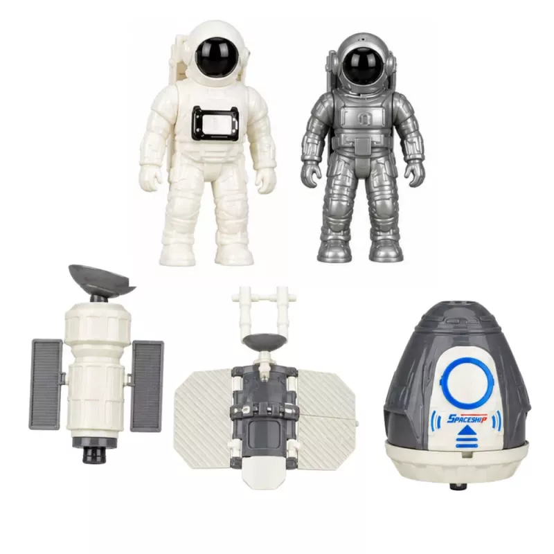 LEAN TOYS Kosmosa stacija Raķete Space Shuttle Satelīti Kosmonauti Gaismas