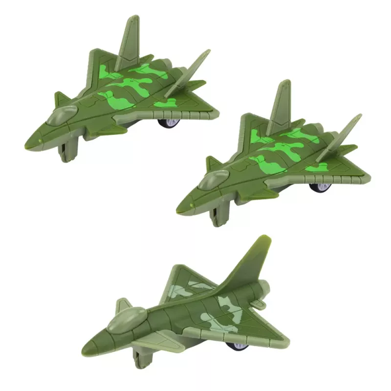 LEAN TOYS Militārais komplekts ar kravas automašīnu, iznīcinātājiem un motorizētu raķešu palaidēju