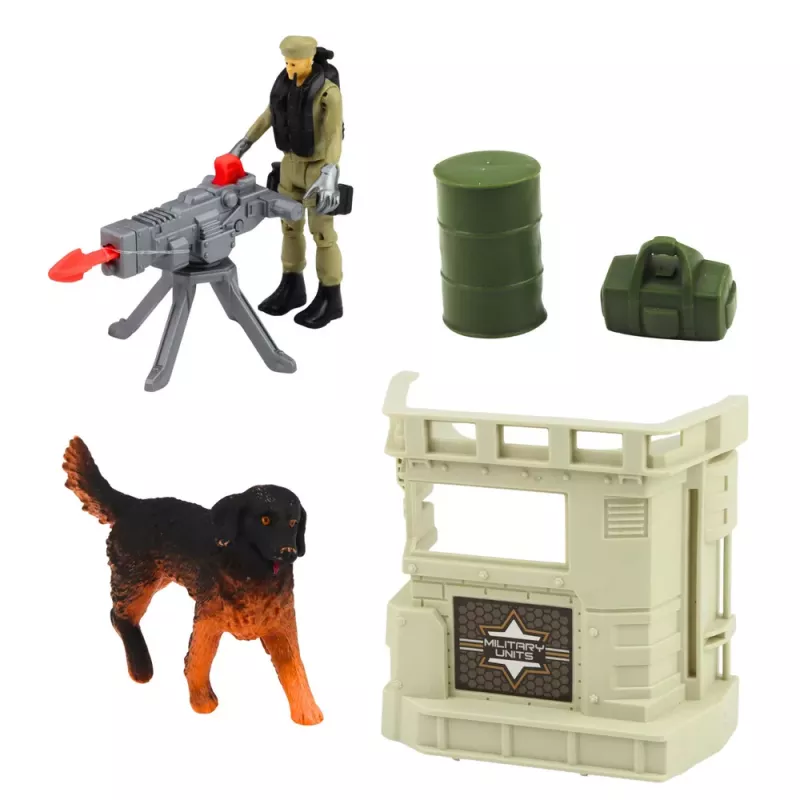 LEAN TOYS Militārais komplekts: Armijas helikopters, tanks, gaisa spilvens, karavīru bāze