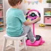 LEAN TOYS Interaktīvā stūre uz statīva ar pedāļiem, gaismām un skaņām, rozā
