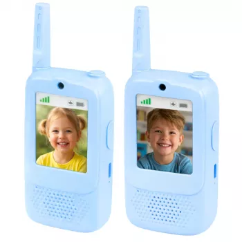 LEAN TOYS Walkie Talkies Bērniem ar Video un Kameras Ierakstu Zilā Krāsā