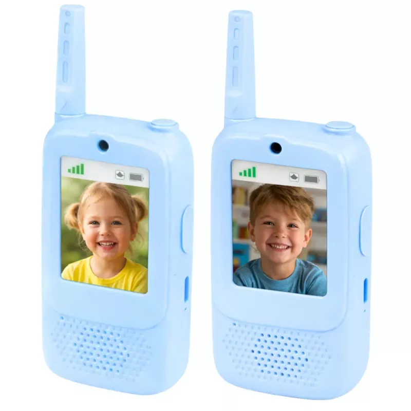 LEAN TOYS Walkie Talkies Bērniem ar Video un Kameras Ierakstu Zilā Krāsā