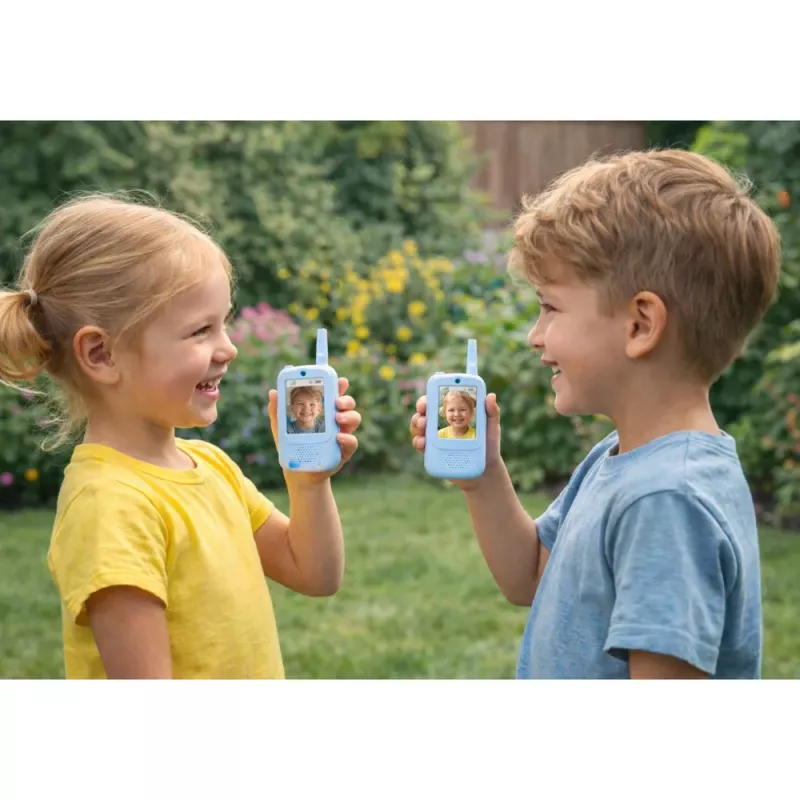 LEAN TOYS Walkie Talkies Bērniem ar Video un Kameras Ierakstu Zilā Krāsā