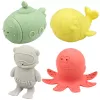 LEAN TOYS Izglītojošas vannas rotaļlietas Sensorās gumijas figūriņas Pasteļa 4 gab.