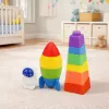 LEAN TOYS Gumijas bloku komplekts Tornis Raķete Kosmonauts Krāsains 11 gab.