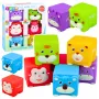 LEAN TOYS Mīksto gumijas bloku komplekts Izglītojoši dzīvnieki Krāsaini 6 gab.
